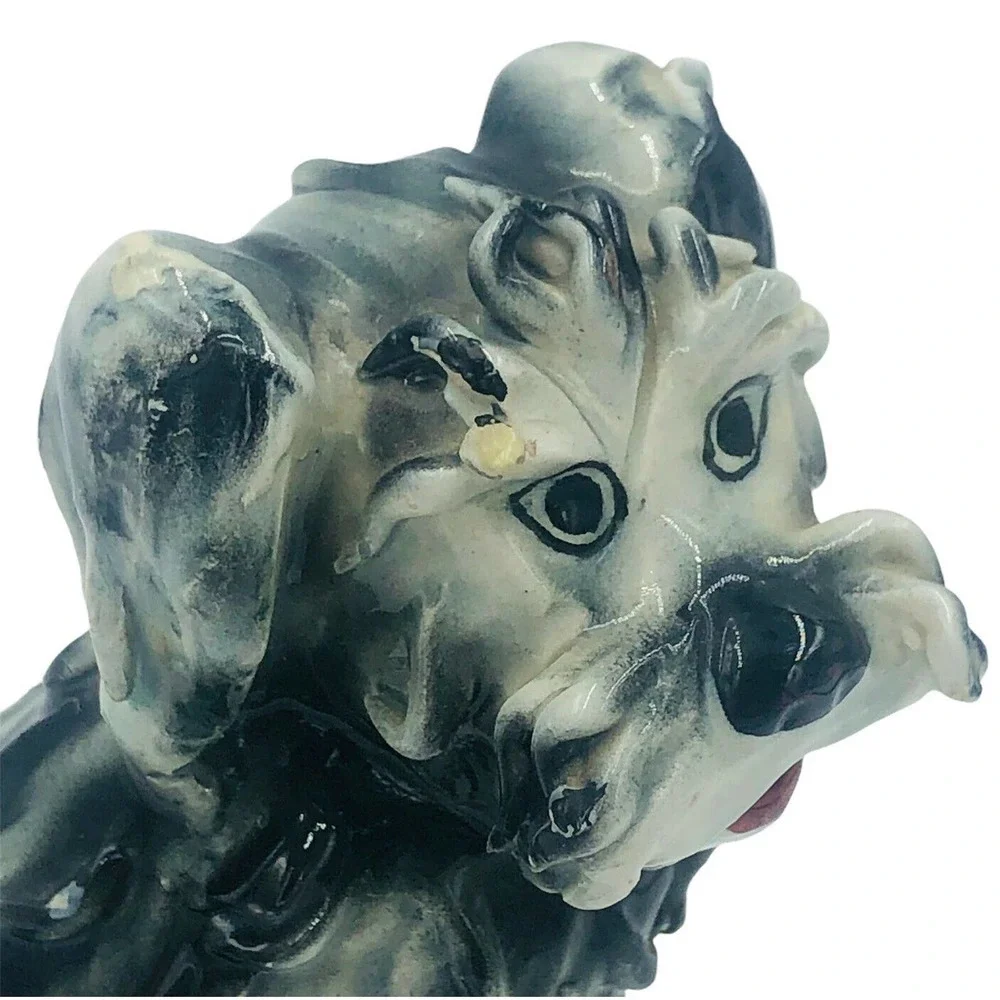 Vintage Spaghetti Dog Scruffy Terrier Pottery Hand Painted Italy 5